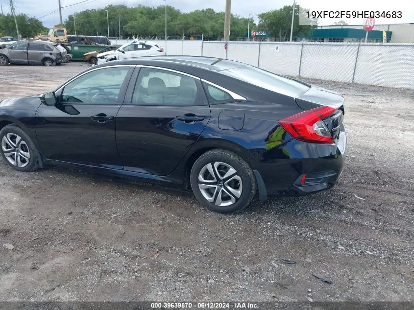 2017 Honda Civic Lx VIN: 19XFC2F59HE034683 Lot: 39639870