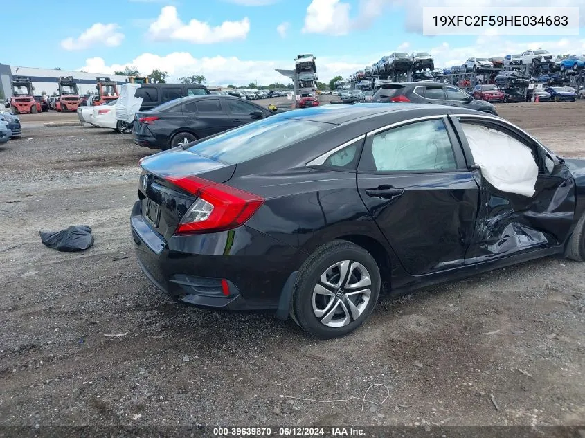 2017 Honda Civic Lx VIN: 19XFC2F59HE034683 Lot: 39639870