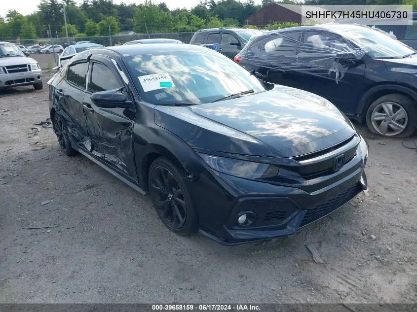 2017 Honda Civic Sport VIN: SHHFK7H45HU406730 Lot: 39658159