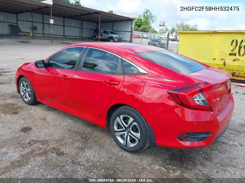 2017 Honda Civic Lx VIN: 2HGFC2F58HH532475 Lot: 39694784