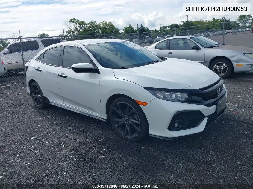 2017 Honda Civic Sport VIN: SHHFK7H42HU408953 Lot: 39712846