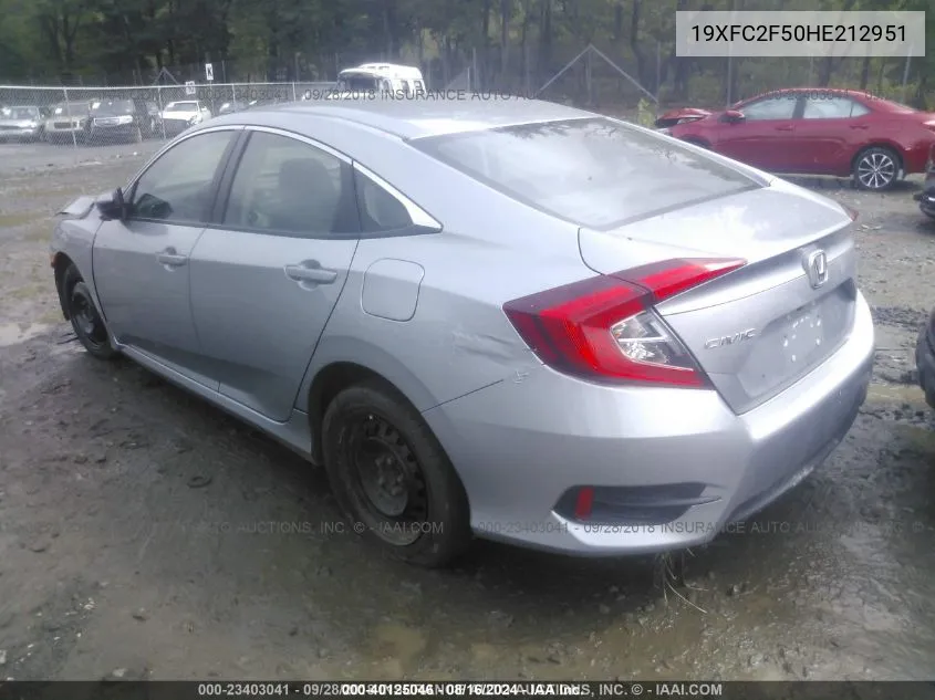 19XFC2F50HE212951 2017 Honda Civic Lx