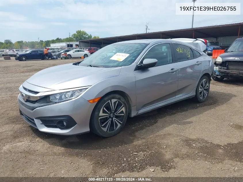 2017 Honda Civic Ex-T VIN: 19XFC1E39HE026755 Lot: 40217123