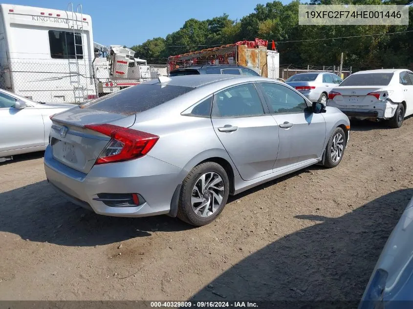 2017 Honda Civic Ex VIN: 19XFC2F74HE001446 Lot: 40329809