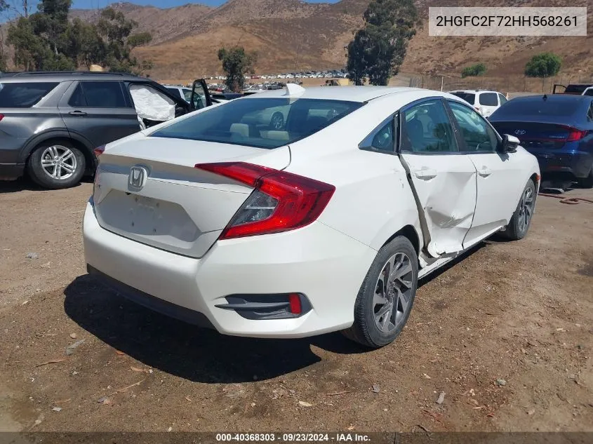 2017 Honda Civic Ex VIN: 2HGFC2F72HH568261 Lot: 40368303