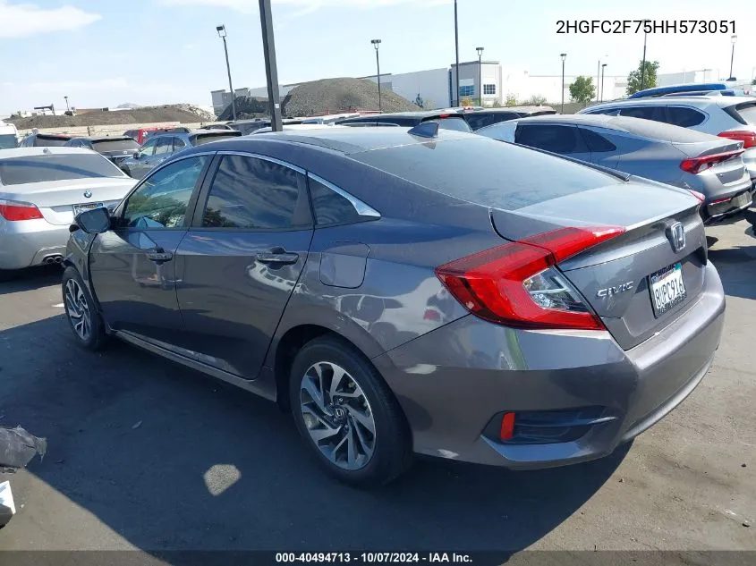 2HGFC2F75HH573051 2017 Honda Civic Ex