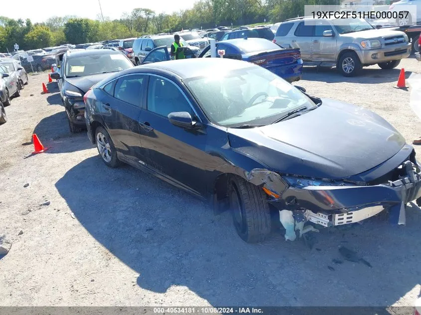 19XFC2F51HE000057 2017 Honda Civic Lx