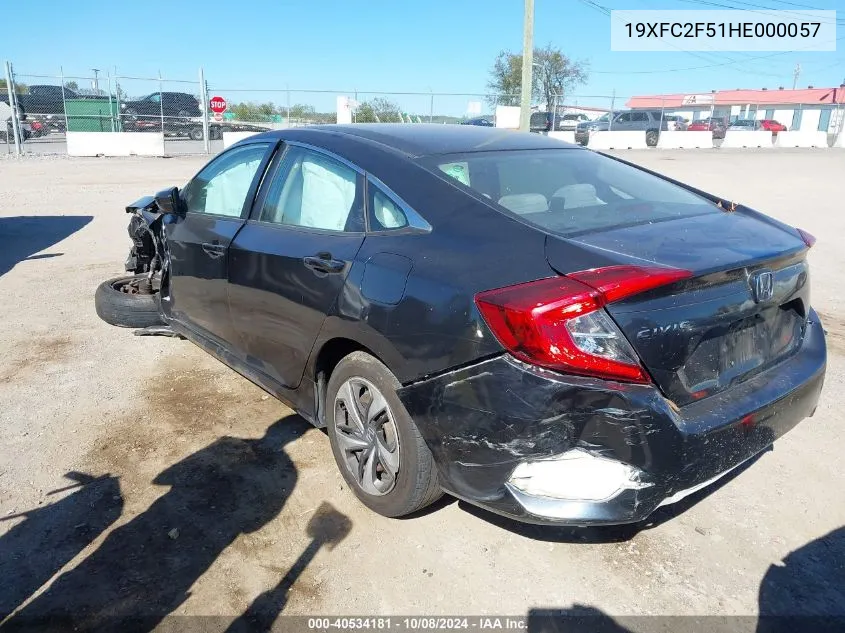 2017 Honda Civic Lx VIN: 19XFC2F51HE000057 Lot: 40534181