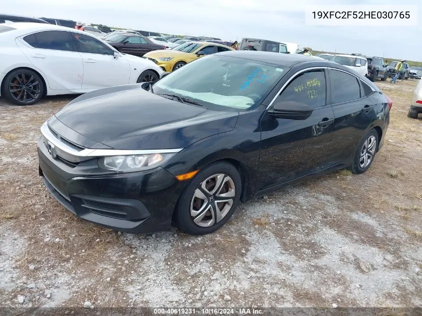 2017 Honda Civic Lx VIN: 19XFC2F52HE030765 Lot: 40619231