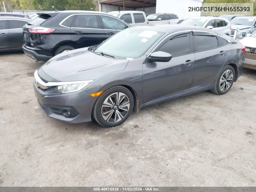 2017 Honda Civic Ex-T VIN: 2HGFC1F36HH655393 Lot: 40675938