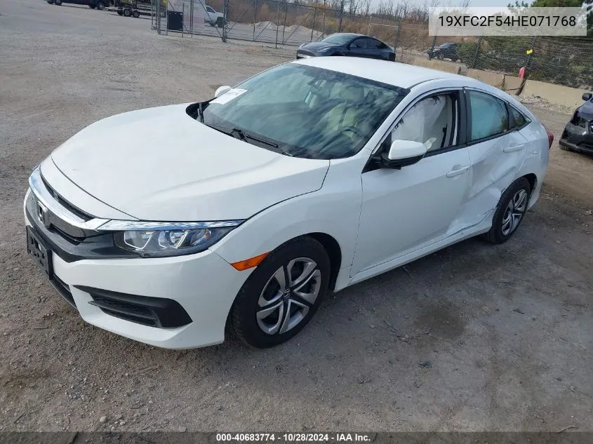 2017 Honda Civic Lx VIN: 19XFC2F54HE071768 Lot: 40683774