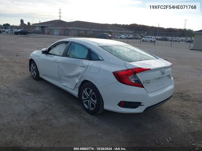 2017 Honda Civic Lx VIN: 19XFC2F54HE071768 Lot: 40683774