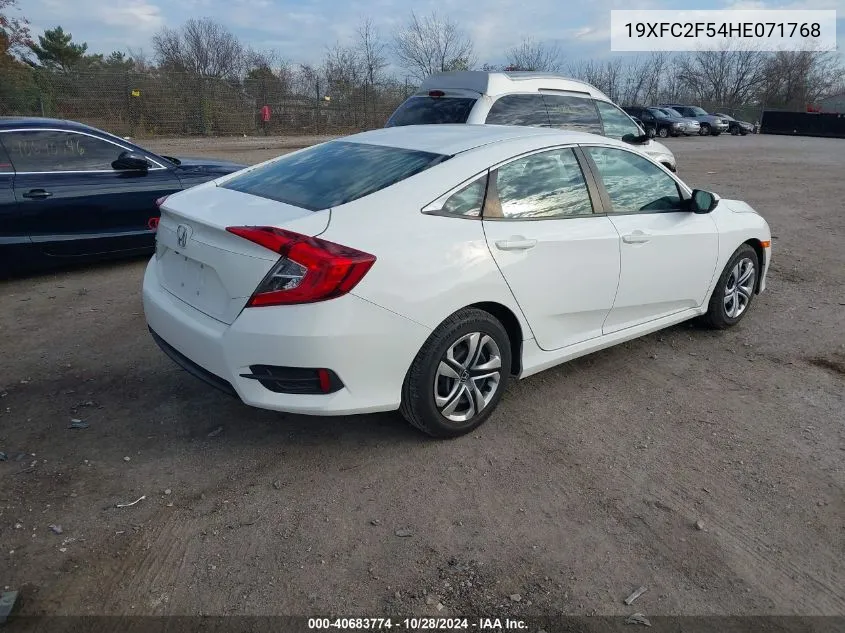 2017 Honda Civic Lx VIN: 19XFC2F54HE071768 Lot: 40683774