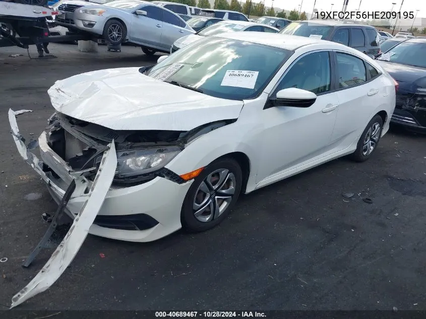 2017 Honda Civic Lx VIN: 19XFC2F56HE209195 Lot: 40689467