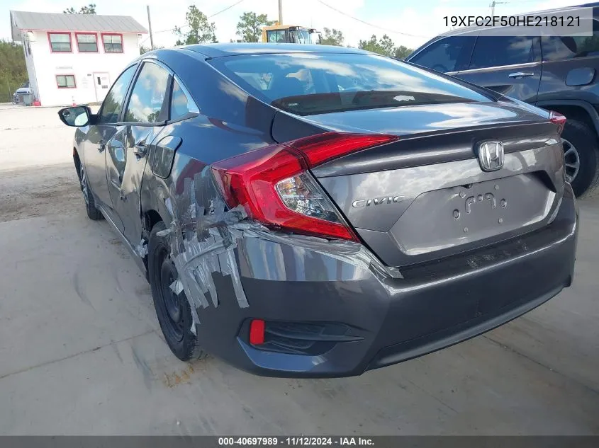 2017 Honda Civic Lx VIN: 19XFC2F50HE218121 Lot: 40697989