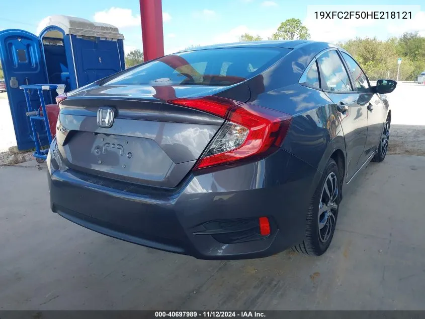 2017 Honda Civic Lx VIN: 19XFC2F50HE218121 Lot: 40697989