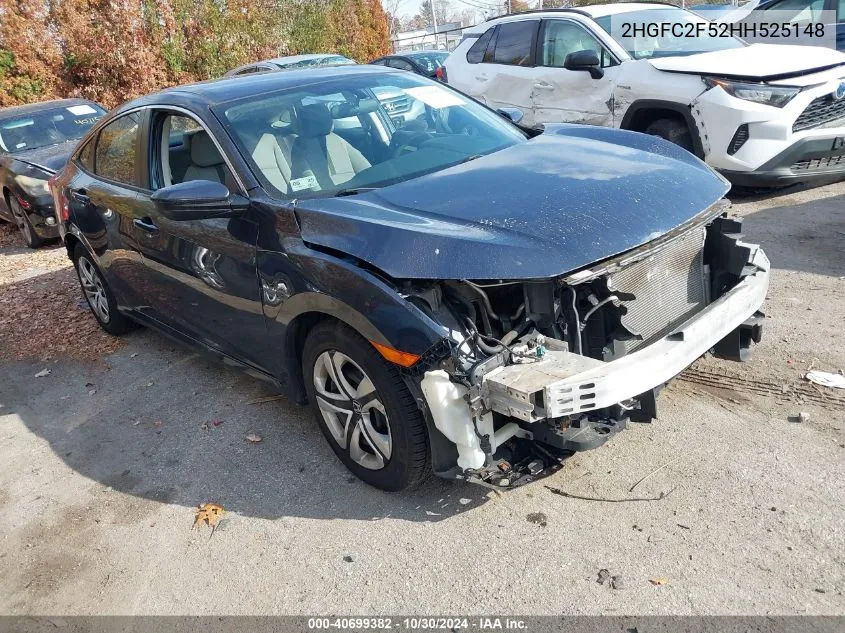 2017 Honda Civic Lx VIN: 2HGFC2F52HH525148 Lot: 40699382