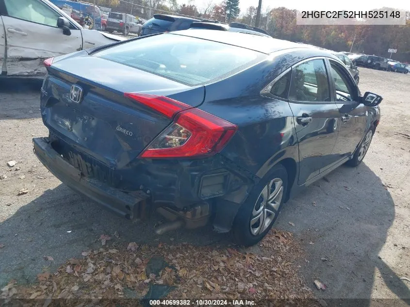 2017 Honda Civic Lx VIN: 2HGFC2F52HH525148 Lot: 40699382