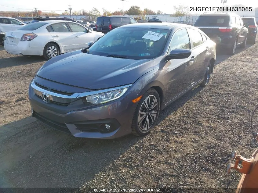 2017 Honda Civic Ex-L VIN: 2HGFC1F76HH635065 Lot: 40701292