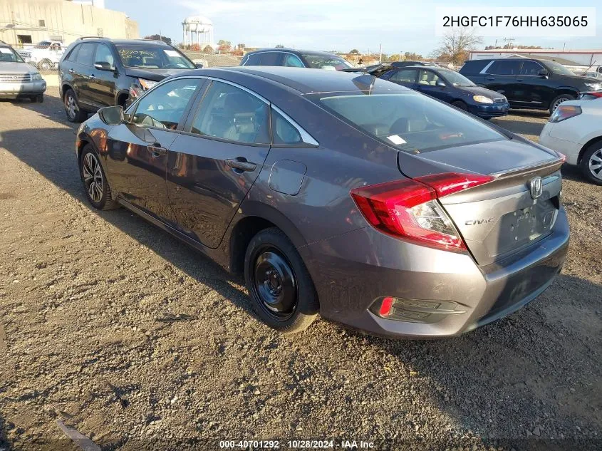 2017 Honda Civic Ex-L VIN: 2HGFC1F76HH635065 Lot: 40701292