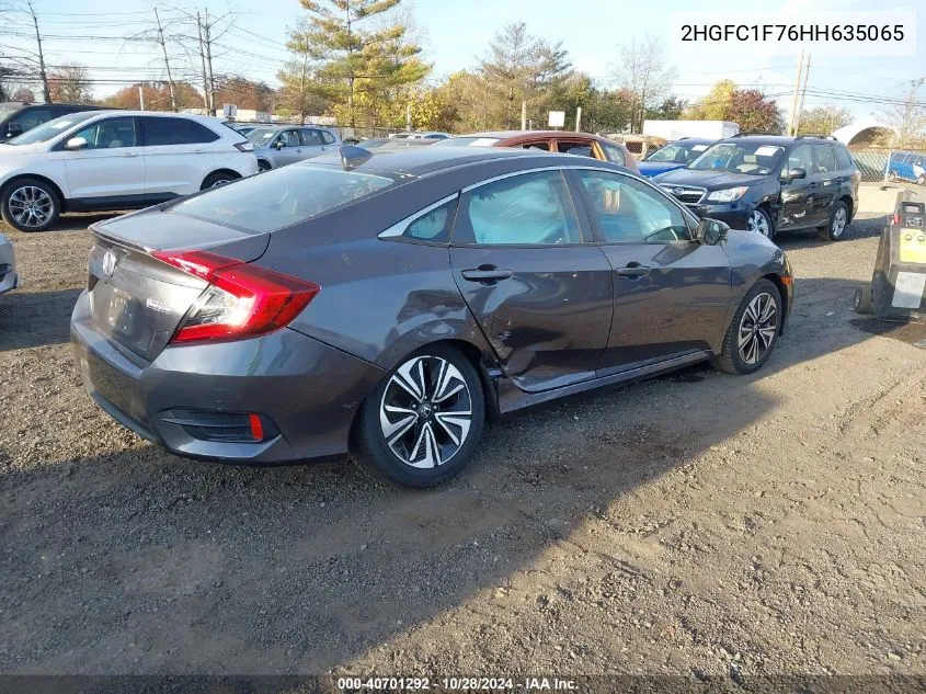 2017 Honda Civic Ex-L VIN: 2HGFC1F76HH635065 Lot: 40701292