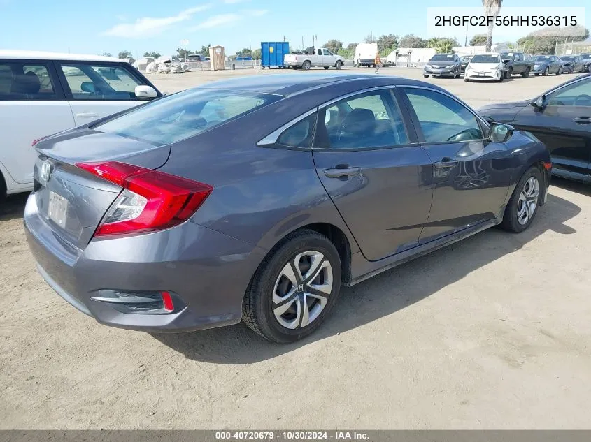 2017 Honda Civic Lx VIN: 2HGFC2F56HH536315 Lot: 40824953