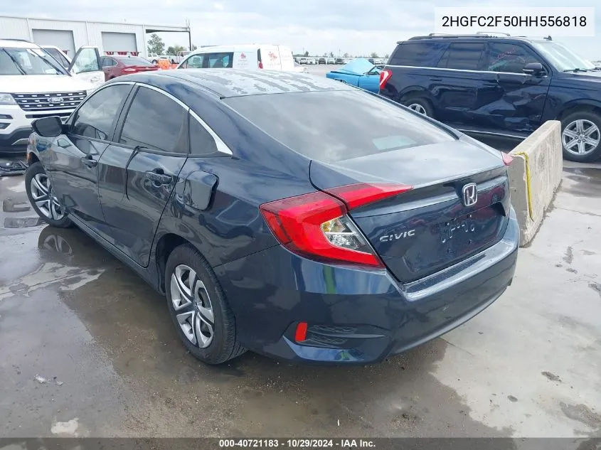 2017 Honda Civic Lx VIN: 2HGFC2F50HH556818 Lot: 40721183