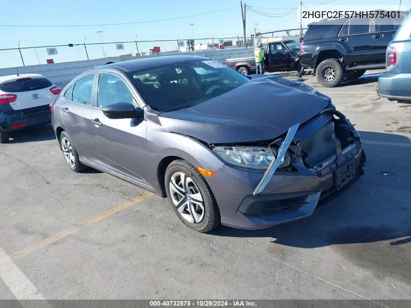 2017 Honda Civic Lx VIN: 2HGFC2F57HH575401 Lot: 40732875