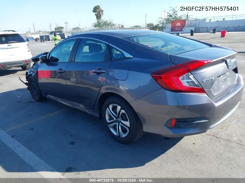 2017 Honda Civic Lx VIN: 2HGFC2F57HH575401 Lot: 40732875