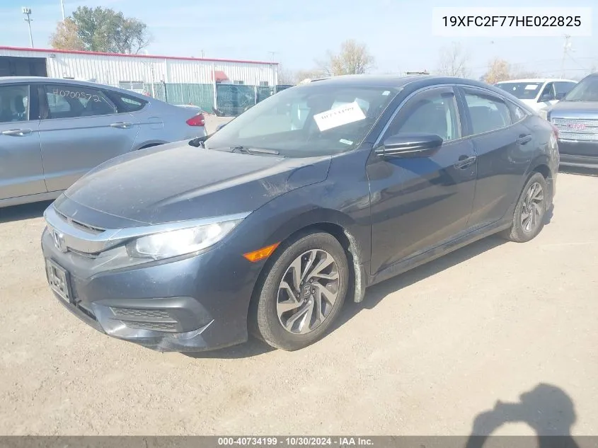 2017 Honda Civic Ex VIN: 19XFC2F77HE022825 Lot: 40734199