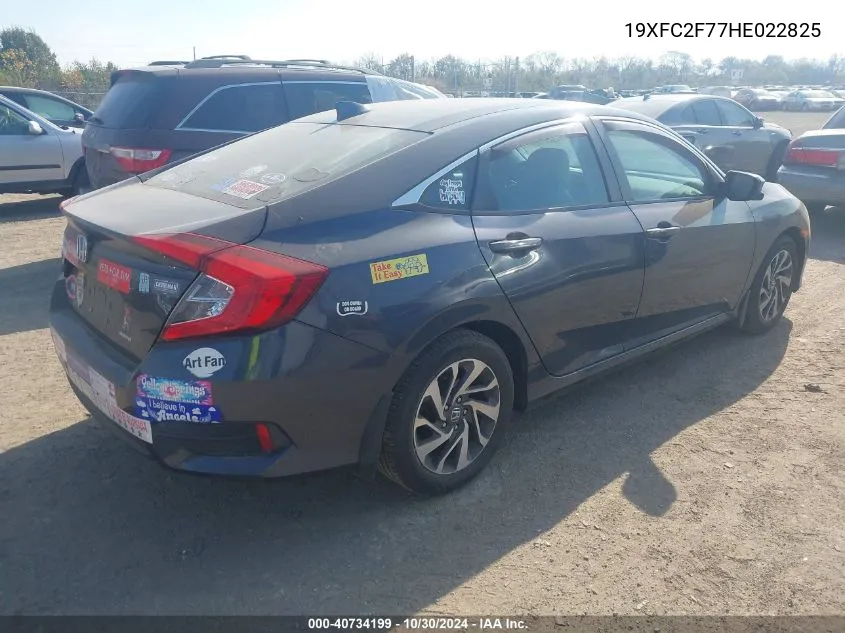 2017 Honda Civic Ex VIN: 19XFC2F77HE022825 Lot: 40734199