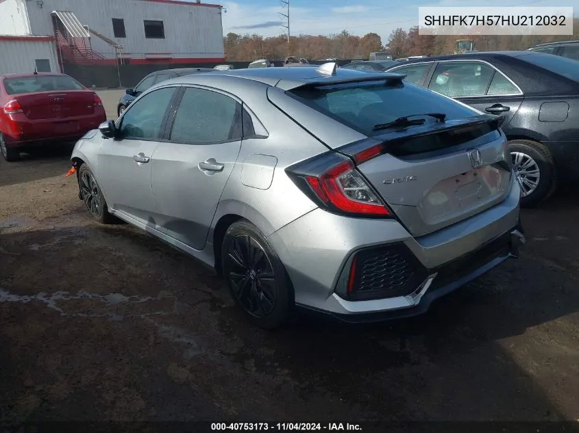 2017 Honda Civic Hatchback Ex VIN: SHHFK7H57HU212032 Lot: 40753173