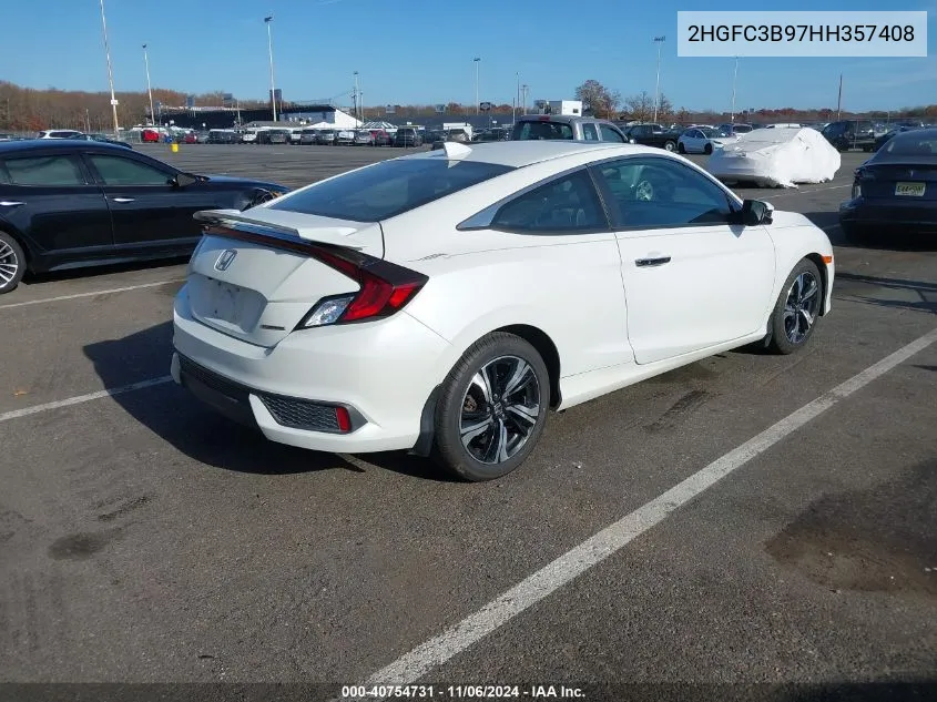 2017 Honda Civic Touring VIN: 2HGFC3B97HH357408 Lot: 40754731