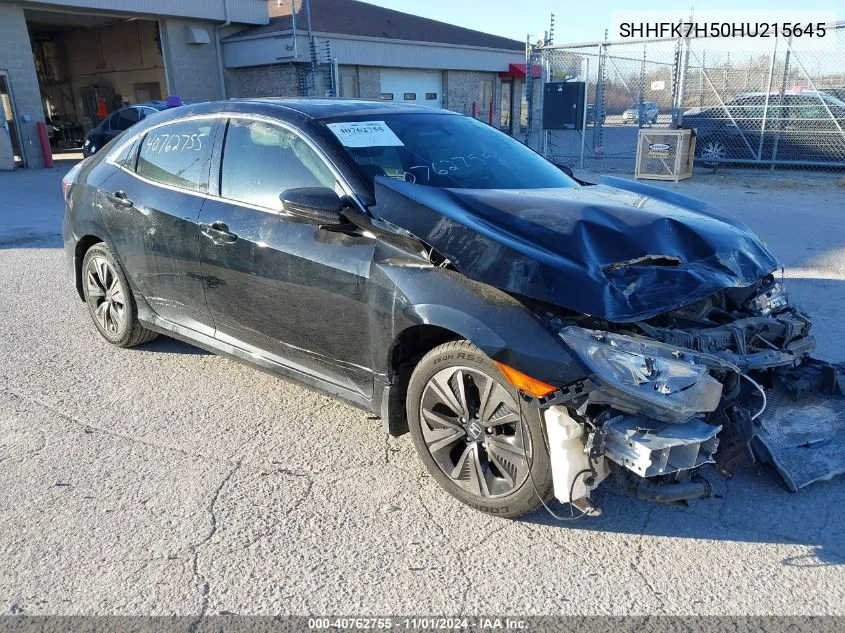 2017 Honda Civic Ex VIN: SHHFK7H50HU215645 Lot: 40762755