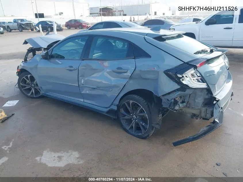 2017 Honda Civic Sport VIN: SHHFK7H46HU211526 Lot: 40780294