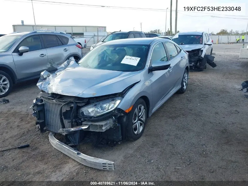 2017 Honda Civic Lx VIN: 19XFC2F53HE233048 Lot: 40789621