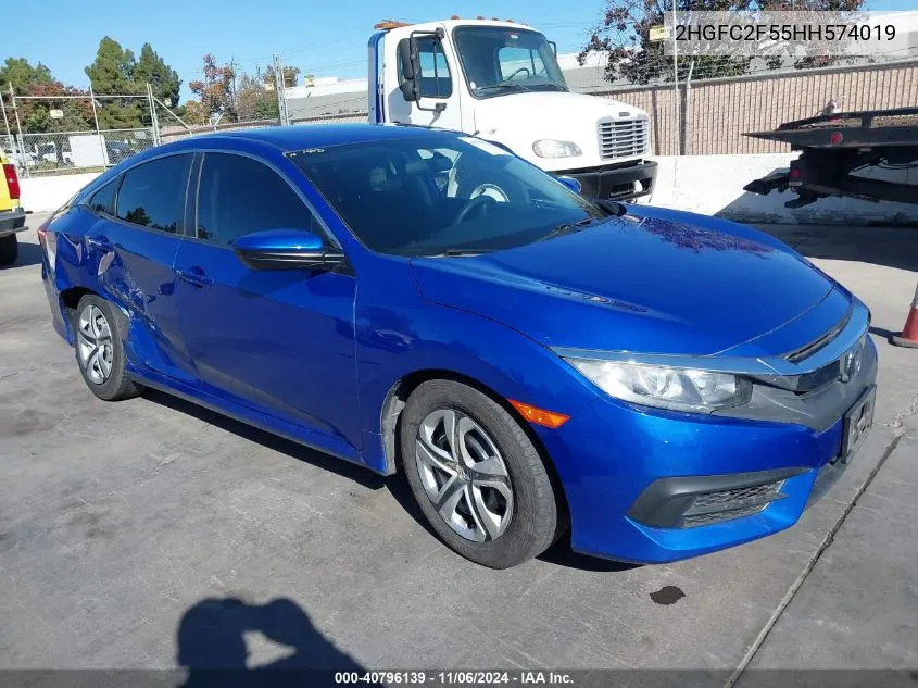 2017 Honda Civic Lx VIN: 2HGFC2F55HH574019 Lot: 40796139