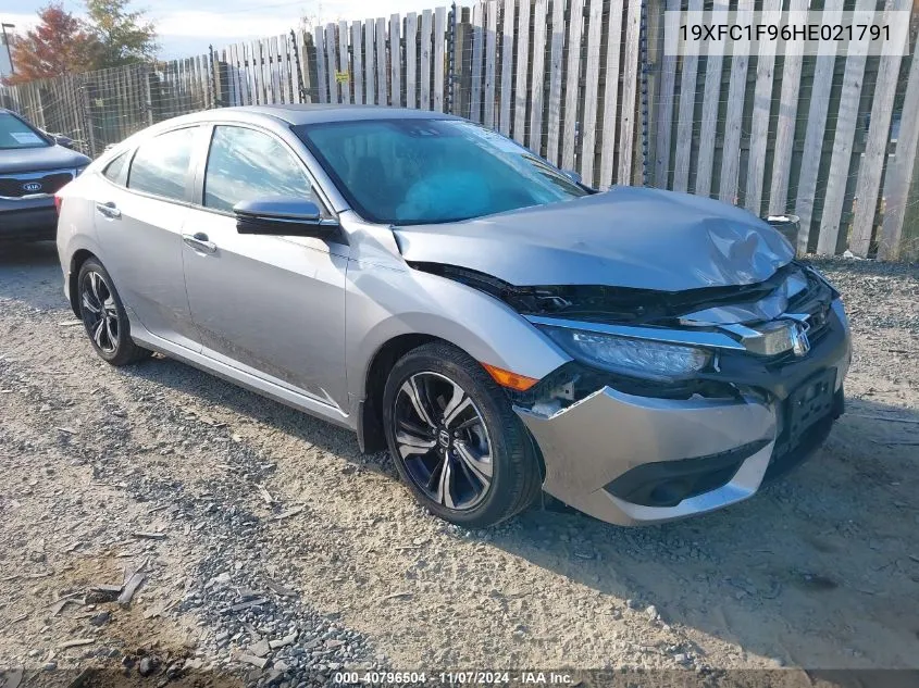 2017 Honda Civic Touring VIN: 19XFC1F96HE021791 Lot: 40796504