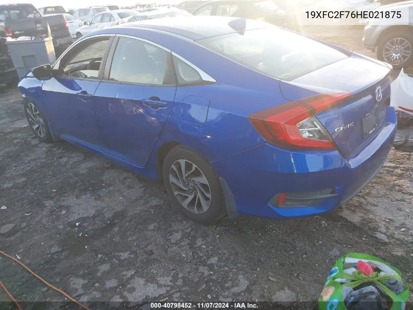 2017 Honda Civic Ex VIN: 19XFC2F76HE021875 Lot: 40798452