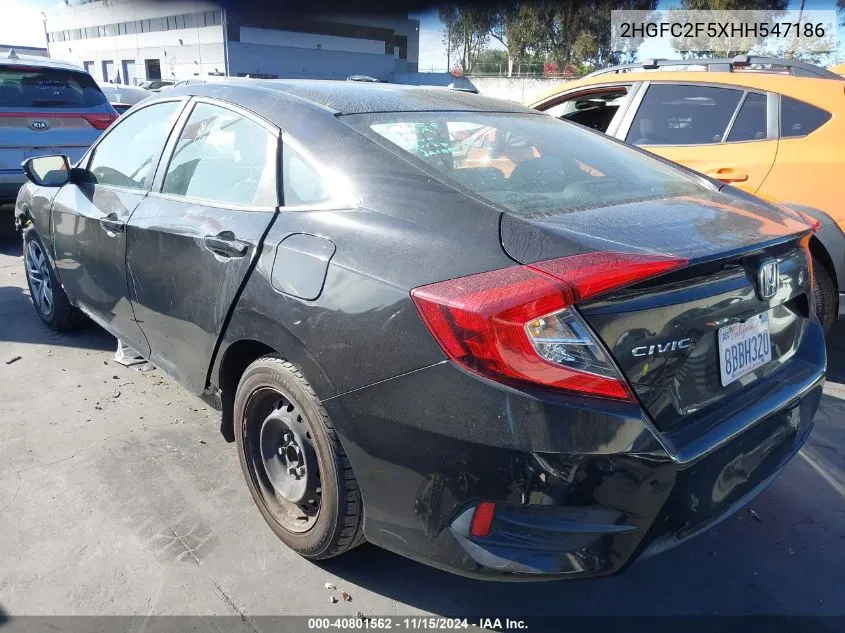 2017 Honda Civic Lx VIN: 2HGFC2F5XHH547186 Lot: 40801562