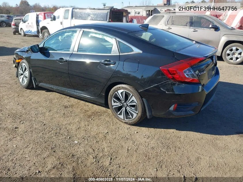 2017 Honda Civic Ex-T VIN: 2HGFC1F39HH647756 Lot: 40803025