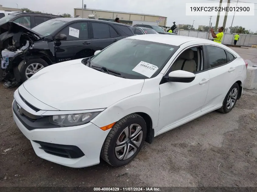 2017 Honda Civic Lx VIN: 19XFC2F52HE012900 Lot: 40804329