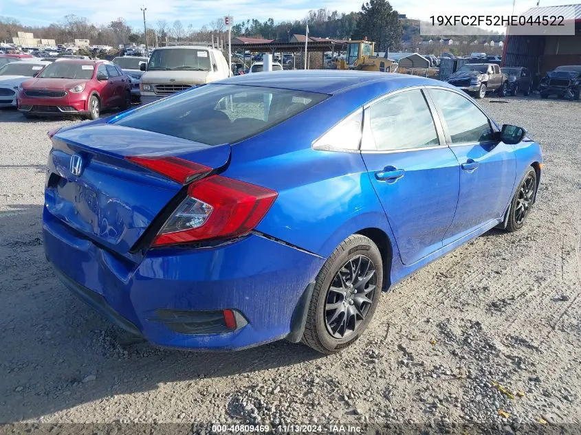 2017 Honda Civic Lx VIN: 19XFC2F52HE044522 Lot: 40809469