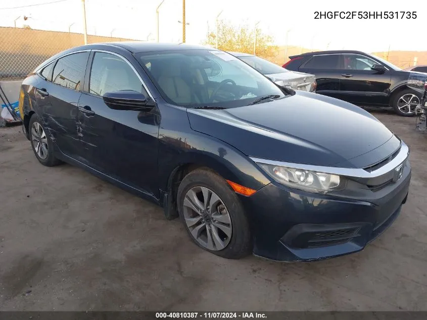 2017 Honda Civic Lx VIN: 2HGFC2F53HH531735 Lot: 40810387