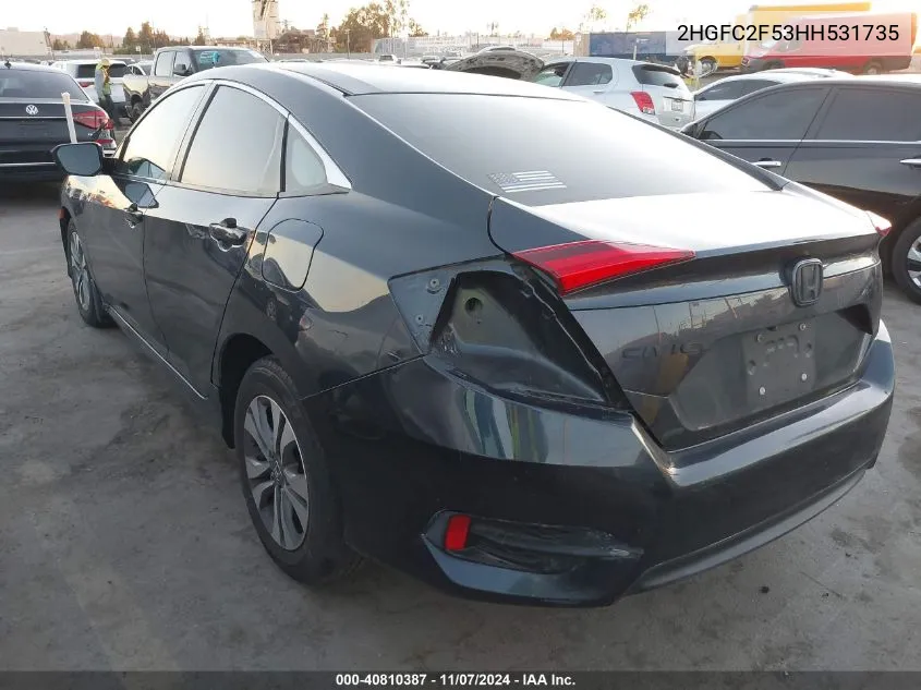 2017 Honda Civic Lx VIN: 2HGFC2F53HH531735 Lot: 40810387