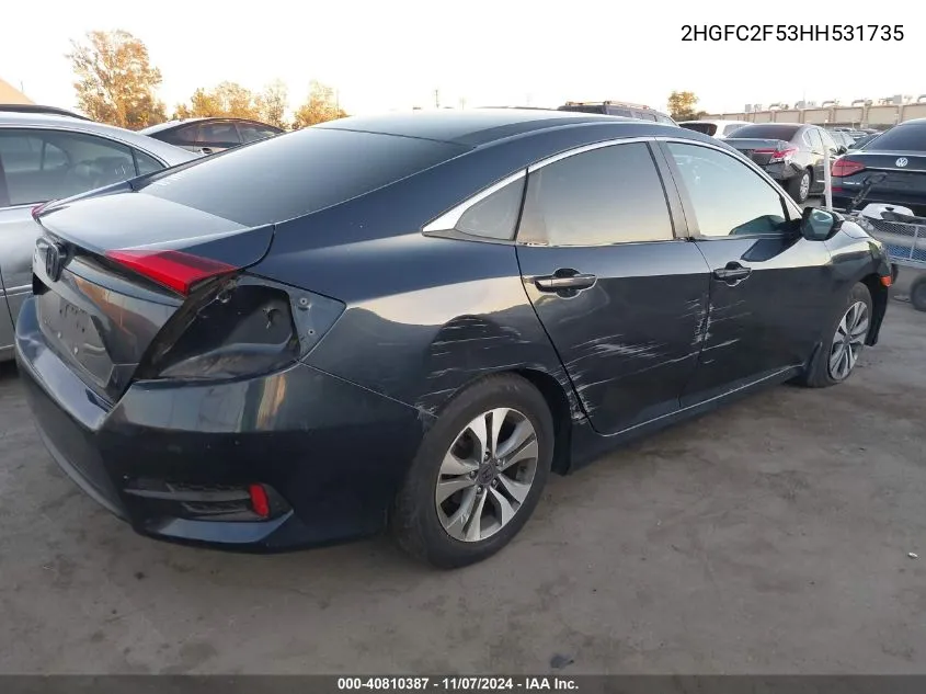 2017 Honda Civic Lx VIN: 2HGFC2F53HH531735 Lot: 40810387