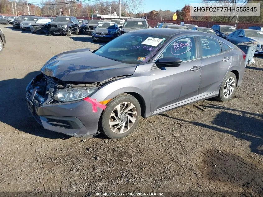 2017 Honda Civic Ex VIN: 2HGFC2F77HH555845 Lot: 40811383