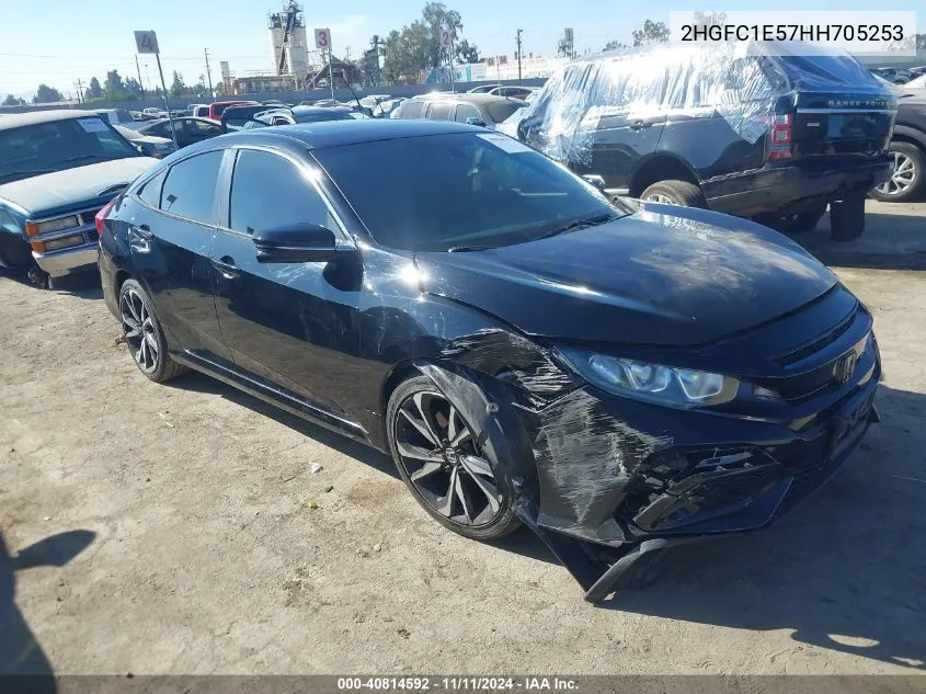 2017 Honda Civic Si VIN: 2HGFC1E57HH705253 Lot: 40814592