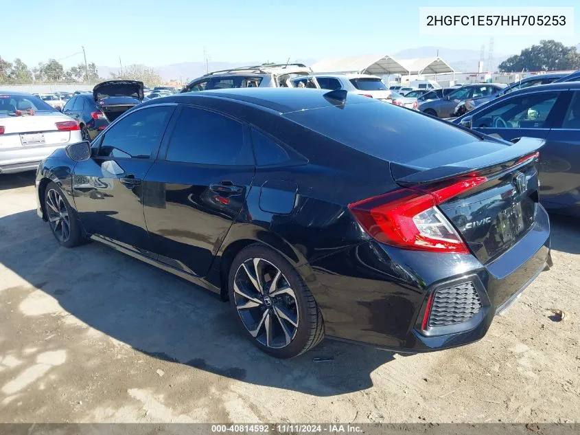 2017 Honda Civic Si VIN: 2HGFC1E57HH705253 Lot: 40814592