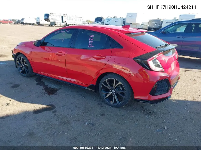 2017 Honda Civic Sport Touring VIN: SHHFK7H90HU424211 Lot: 40816294